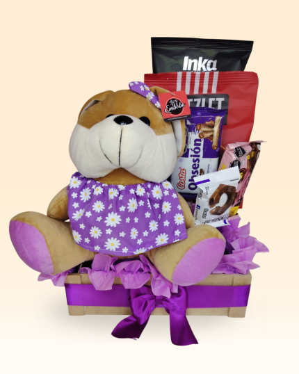 Embopack Osito vestido morado